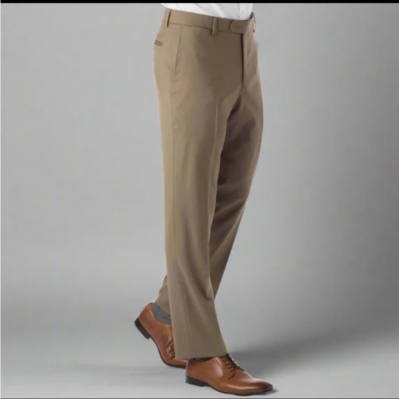 NEW 6 East 36 Loro Piana Tan 100% Extrafine Merino Wool Flat Front Dress Pants - Picture 5 of 12